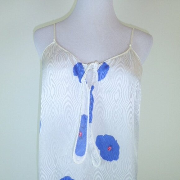 Givenchy NEIMAN MARCUS peignoir robe night gown blue floral slky set S M vintage - Picture 8 of 13